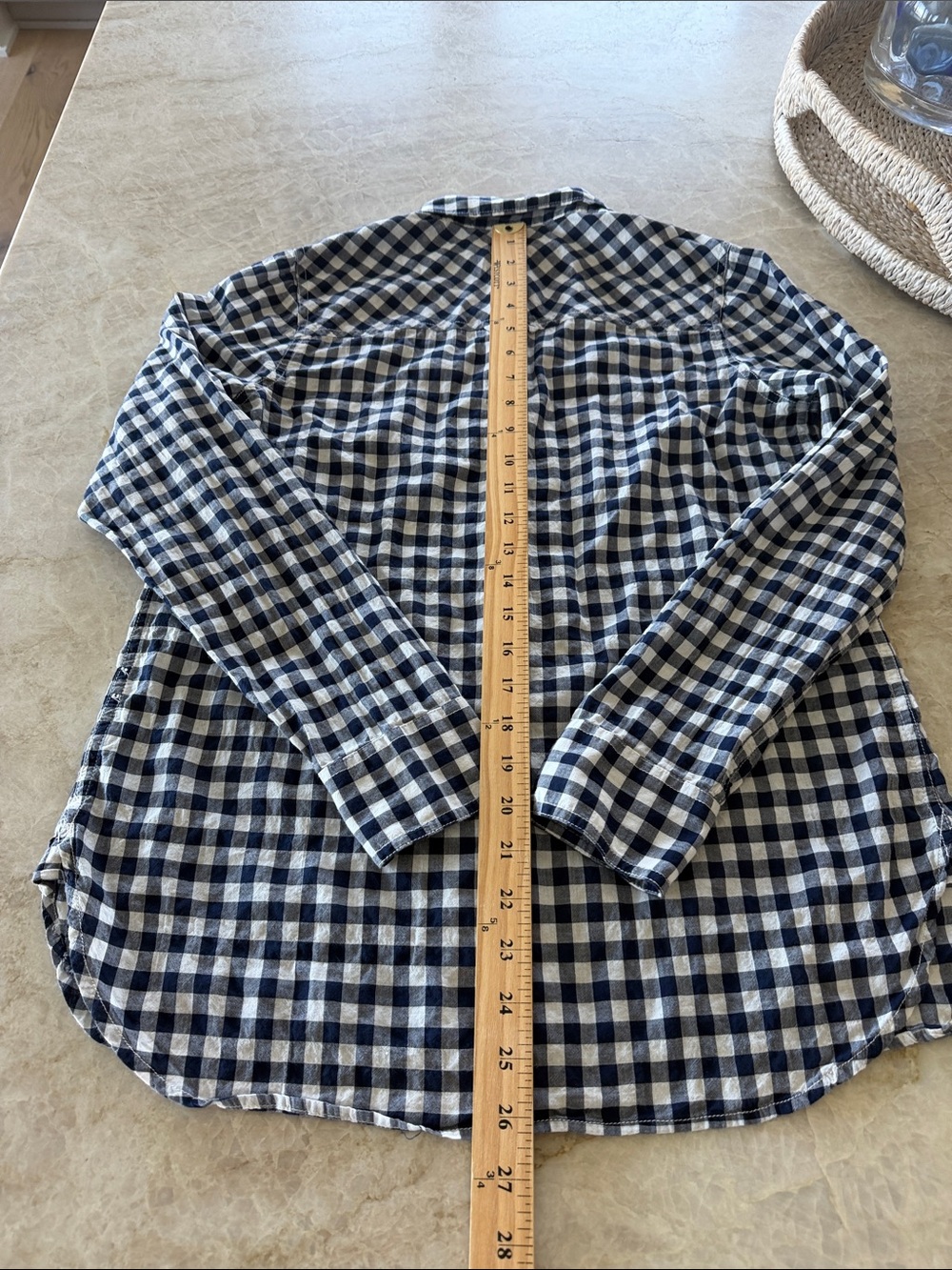 J Crew Boy Shirt Women's Size 6 Classic Preppy Blue and White Plaid Gingham - Picture 4 of 4
